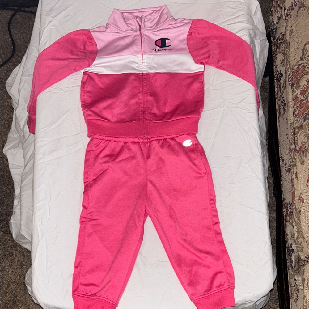 Champion Kids' Pink and White Tracksuit